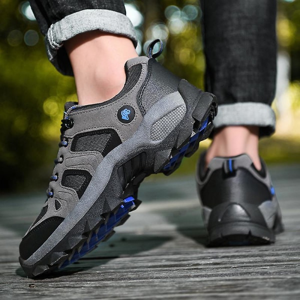 Mænds Sneakers Lavt Skovandstøvler Til Udendørs Vandring Trekking Gåture 102 Gray EU 43
