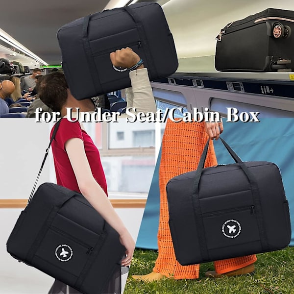 Kabinväska 40x20x25 cm för Ryanair Godkänd storlek Fällbar Handbagage Resväska Resväska Under sätet Resväska Handväska Kabinbagage Nyl A-(grey)45x36x20cm