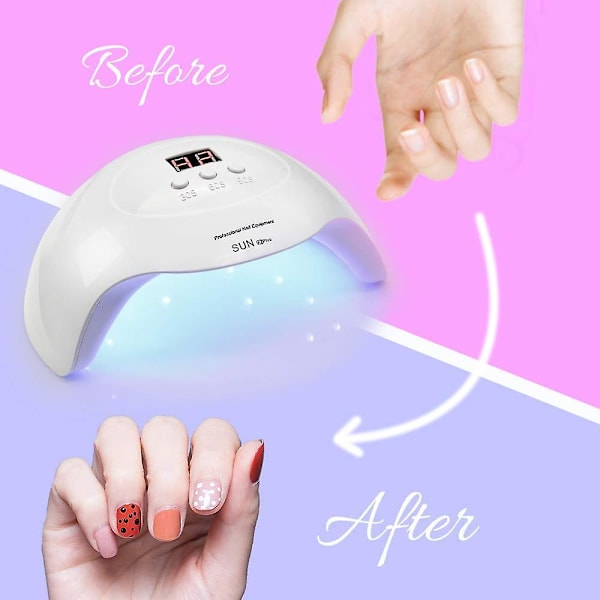 UV LED Neglelampe Profesjonell Negle tørker X7 For Gel Polish LED Lampe For Gel Negle 3 Timere Hvit (hvit)