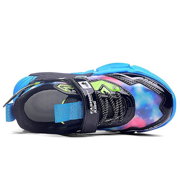 Barn Sneakers Andningsbara Löparskor Mode Sport Skor 606 Blue EU 34