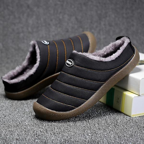 Herrtofflor Varma Vintertofflor för Dam Inomhus Hus Slip On Med Bomull Utomhus 2Kby-6 Black 47