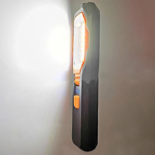 USB Ladattava LED Taskulamppu Työvalo Lamppu LEDit Tukiteline Kääntyvä Koukku Leirintään Korjaamolle Autonkorjaukseen Usb rechargeable Orange