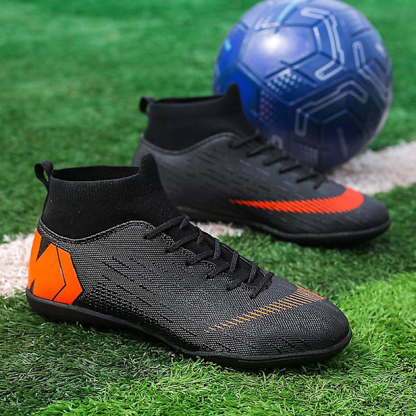 Fotbollsskor för män, halkfria fotbollsskor, fotbollsskor, grässkor, 888A Black 42