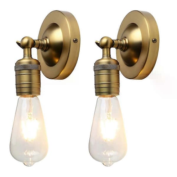 SÆT MED 2 RETRO INDUSTRIELLE BARE PÆREHOLDER VÆGLAMPER EDISON ARMATUR