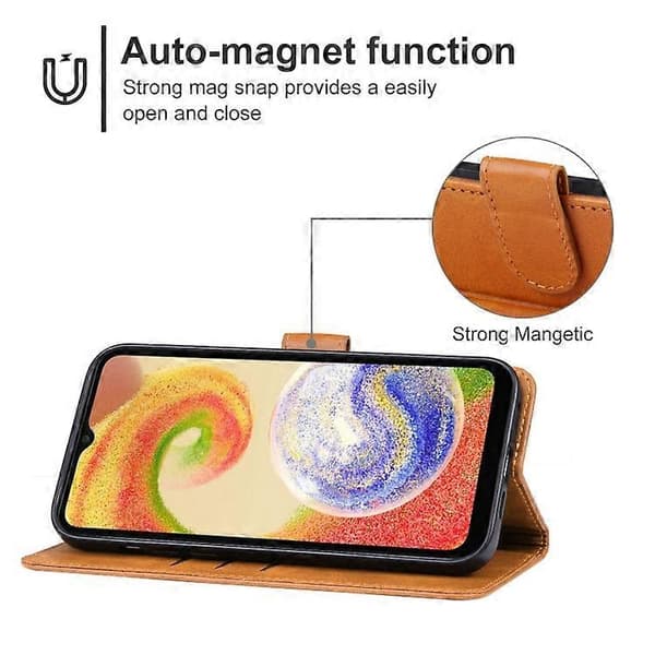 Læder mobiltelefon cover til Samsung Galaxy A05 Brown