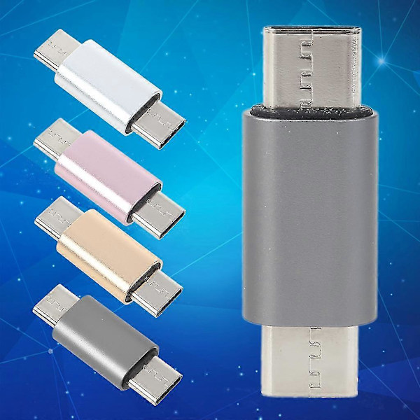 Universal Adapter Bærbar Type C Han til Type C Han Konverter til Smartphone Silver