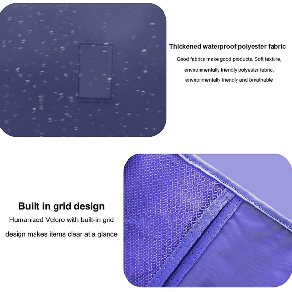 Twill Oxford Vanntett Reise Stor Kapasitet Twill Krok Toalettmappe Bærbar Reise dark blue