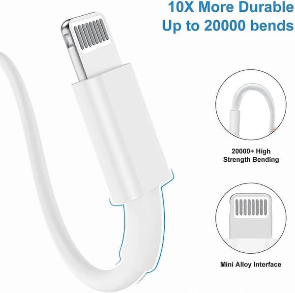 2-pack 2m snabbladdningskabel, 20W USB C PD snabbladdning, Typ C-port