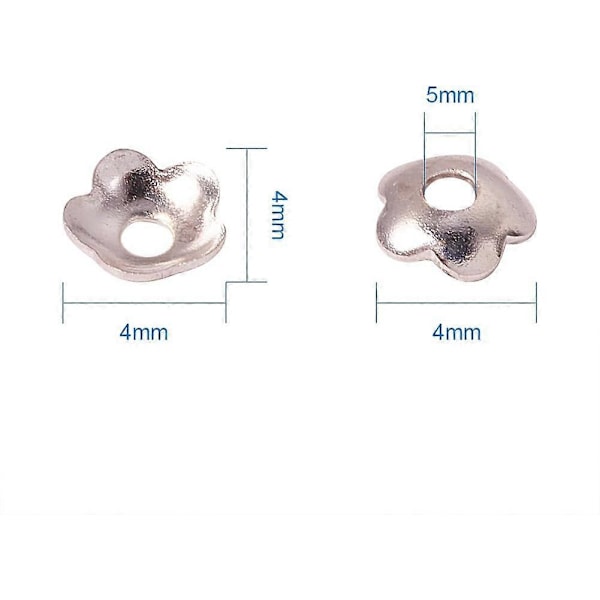 650 stk. Sølv Blomst Perlehetter Metall Spacer Perlehetter Bali Stil Perler for Armbånd Halskjede Smykkefremstilling 4mm