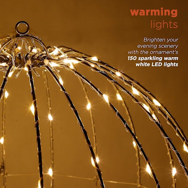 Utomhus/inomhus LED-julgranskulor, metallvarma LED-lampor för semesterdekor Warm light 25cm