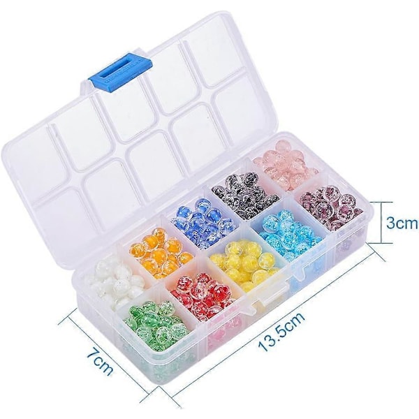 1 Eske 10 Farger 8mm Runde Håndlagde Lysende Lampwork Perler Assortert Parti for Smykkelaging