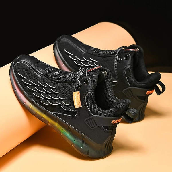 Børnesneakers Skridsikre Letvægts Sports Løbesko Fr18501 Black EU 31
