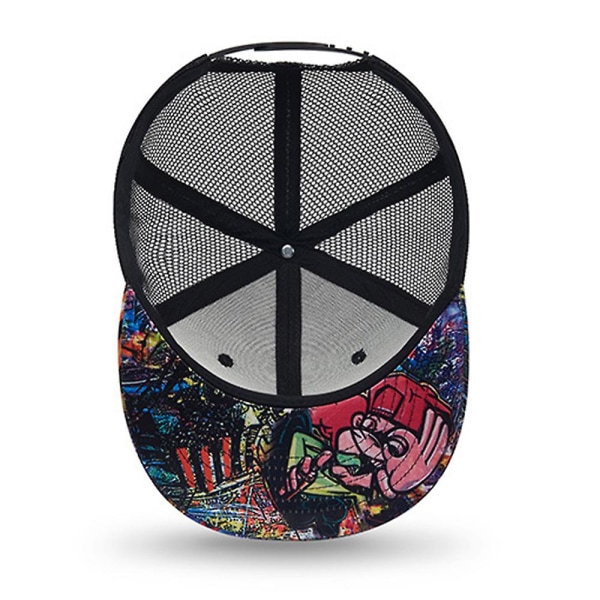 Sommerskyggehatt Grafisk Trykk Hip Hop Hatt Mesh Hatt Pustende Mesh Hatt blue