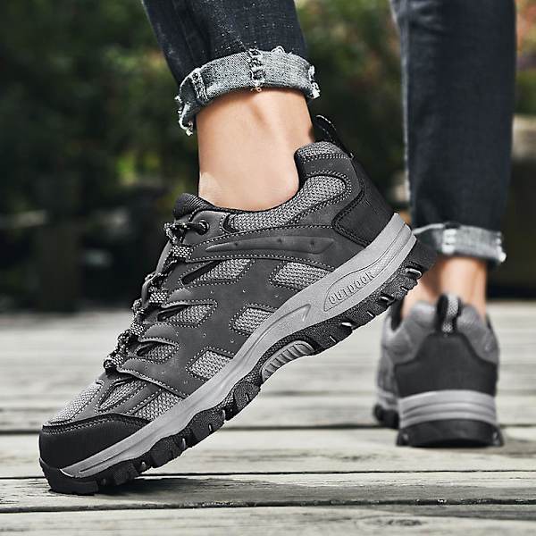 Herre Dame Vandresko Lav Top Sneakers Til Udendørs Trailløb Trekking Vandring 3D2388 Gray EU 41