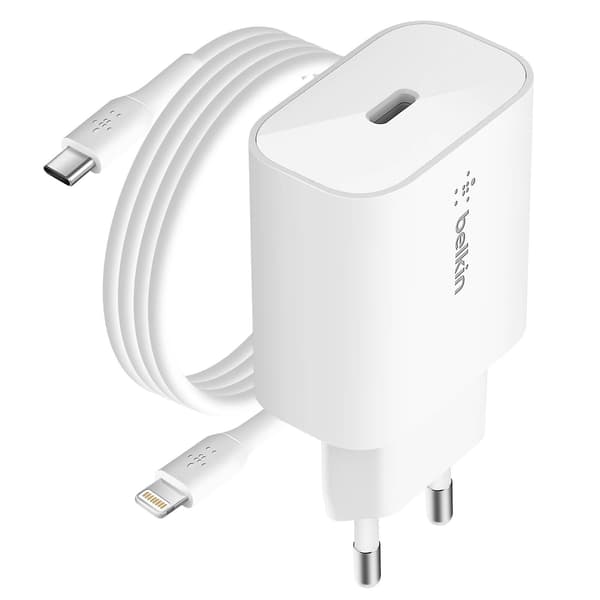 USB C 25W Power Delivery PPS Flad og Kompakt Væglader White