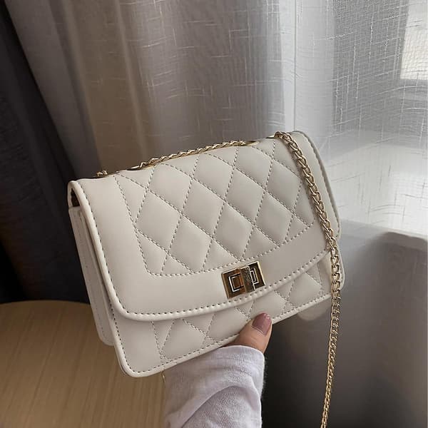 Retro Klassisk Handväska Koppling Modeväska Axelväska white