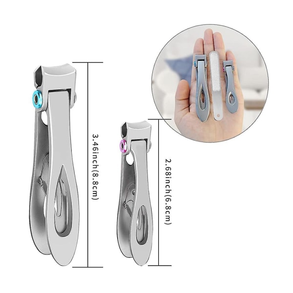 Nagelklippare för tjocka naglar, fingernaglar tånaglar klippare, nagelklippare set för vuxna män kvinnor Grey