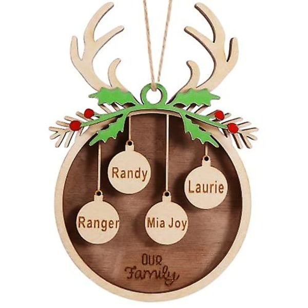 Personliga julgransprydnader Present med familjenamn  Handgjord 2022 Julgransprydnad  2023 Xmas Anpassade namn Trädekorationer  Söt hängande 2 Names Bow