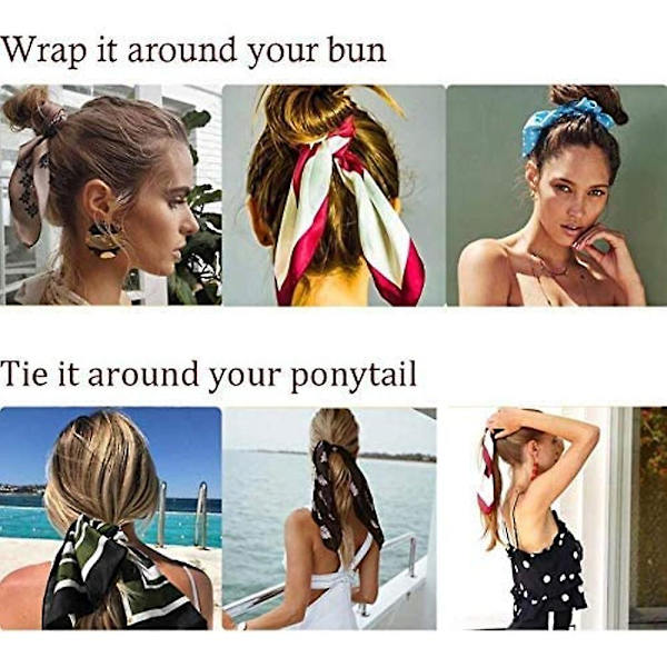 8 kpl Huivi Scrunchiet Hiuksiin Solmioneuleet Sifonki Hiussolki Poninhäntäpidike Scrunchy Naisille Style 4