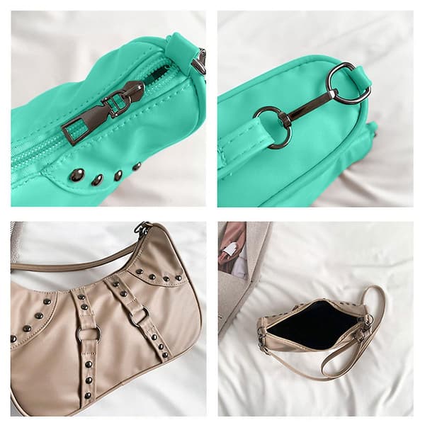 Fashion Casual Pendlar Handväskor, Konstgjort Läder Axelväskor, Messenger Väskor. green