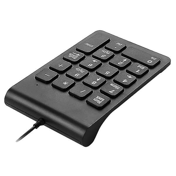 Mini USB Kablet Numerisk Tastatur Numpad 18 Taster Digitalt Tastatur (sort)