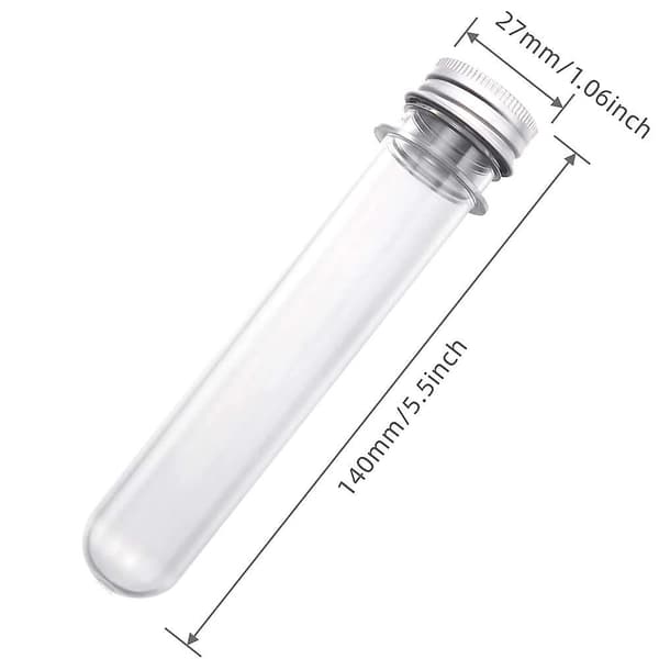 40 ml Plast Provrör Med Lock - 5 st Klar Återanvändbara Rör (40 ml)