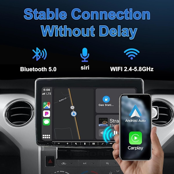 Trådlös Carplay-adapter för Apple och Android Auto - Konverterar trådbunden till trådlös för iPhone iOS 10+/Android 11+