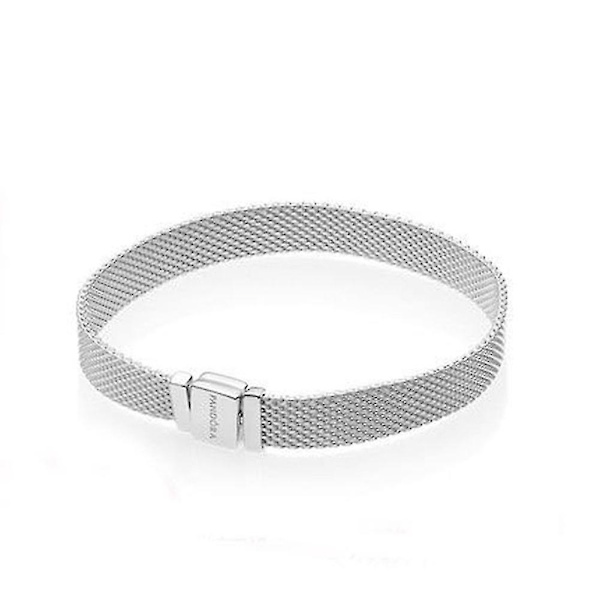 Vævet Armbånd Dame Smykker Charm Basis Stil Kæreste Fødselsdagsgave 19CM Silver