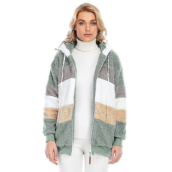 Naisten takki hupulla, muodikas, pitkähihainen, tuulenpitävä, lämmin ja väljä 4XL Blue