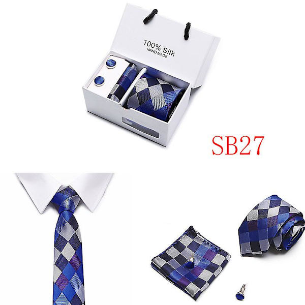 Herr slips slips presentförpackning 5 delar kostym grupp slips affärs formell bröllop slips B27