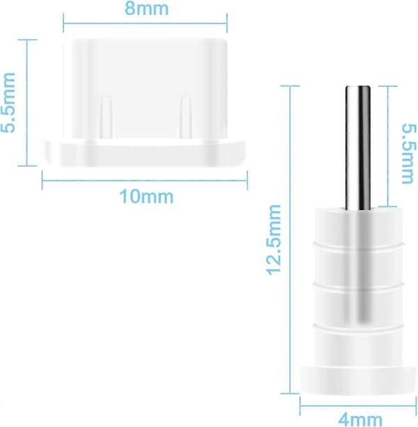USB-latausportin pölysuojatulpat, 10 paria