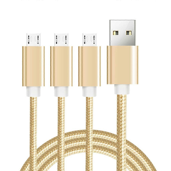 3 i 1 Micro USB Splitter Kabel, USB A Han til 3 Micro USB Han Opladerkabel