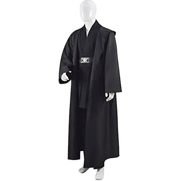 Vuxen Jedi-dräkt Tunika Kostym Skywalker Halloween Cosplay Kostym Huva Kåpa Full Set Uniform Tre Versioner Black Large