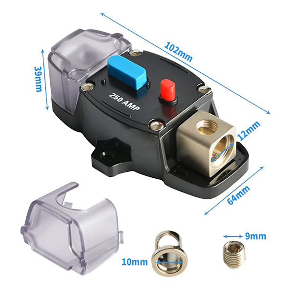 Bilsikringsholder 12v-48v Lydsikringsbeskyttelsessystem til bil, autocamper, båd (60a)