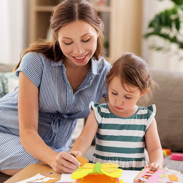 4 Pack Kids Arts And Crafts, Förskola Pedagogiska Leksaker Sykit För Barn Diy Art Craft Set För Nybörjare Filt Hantverkssatser.