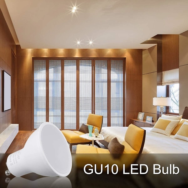 Gu10 5w 220v 400 Lumen LED-lampa, 120 graders vinkel, opaldiffusor, 6000k (x6, kall vit) [energiklass A++]