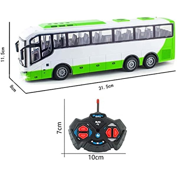 130 Fjärrkontrollbil Realistiska Ljus Radiostyrda Maskinleksaker Elektronisk Lastbil Rc Skolbuss För Barn Pojkar Födelsedagspresenter   Grön Red