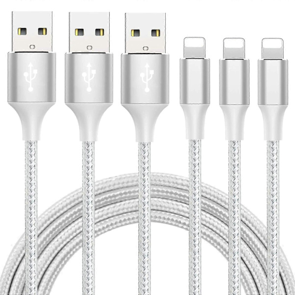 10FT iPhone Ladekabel - Hurtiglading USB-kabel (3-pakning)