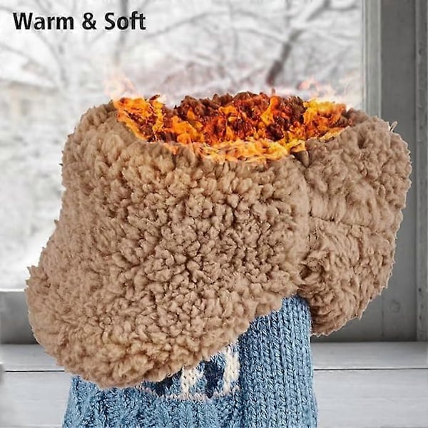 Tofflor Strumpor för Män & Kvinnor Fluffiga Tofflor Strumpor med Halkskydd Fleece Foder Värme Hållande Julklapp L 43-45