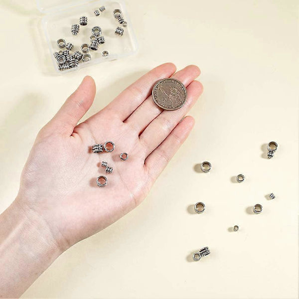 50 st 5 Storlekar 304 Rostfritt Stål Pärlor, 4/5/6/7/8mm Räfflade Kolonn Lösa Pärlor, Metall Distans Pärlor för Smyckestillverkning Fynd DIY Hantverk Tillbehör