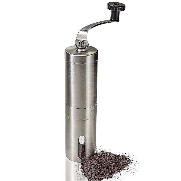 Manuell kaffekvarn, rostfritt stål bärbar handkaffebönamaskin 4.8*13.5cm