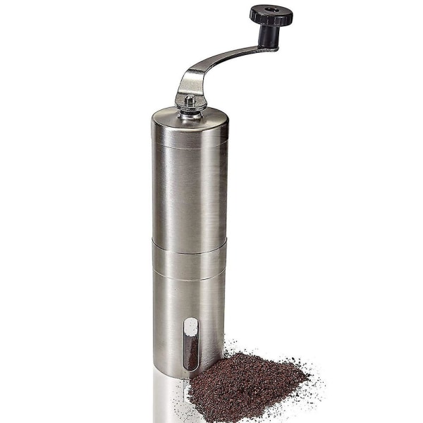 Manuell kaffekvarn, rostfritt stål bärbar handkaffebönamaskin 4.8*18.5cm
