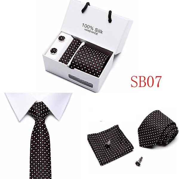 Herr slips slips presentförpackning 5 delar kostym grupp slips affärs formell bröllop slips B07