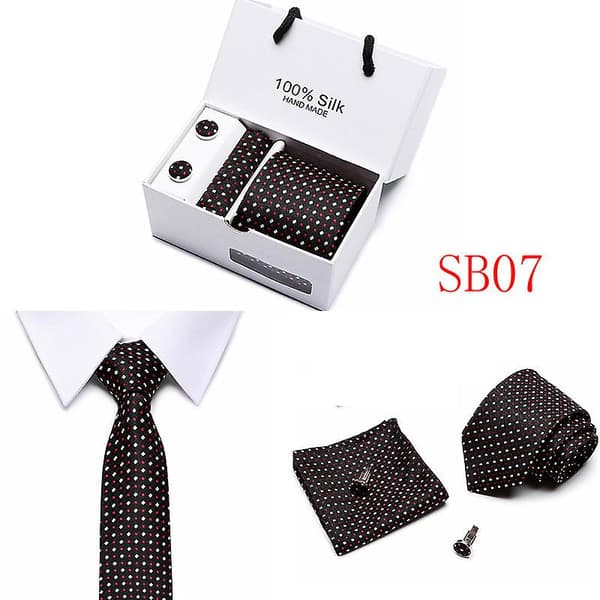 Herre Slips Spot Gaveæske 5 Dele Sæt Slips Business Formel Bryllupsslips B07