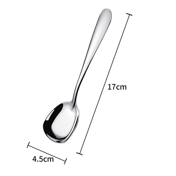 Rustfrit Stål Kvadratiske Skeer, Ris Skeer, Suppe Skeer, Spejlpoleret, Bestik Sæt Af 3 (sølv) m