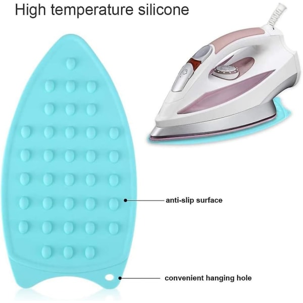 Blå silikonjärnstödsdyna Varmuppvärmning Multifunktionsvärmebeständig tallrik för torr ångjärnsstödsdyna