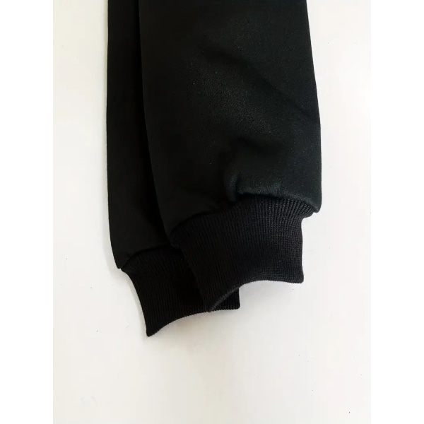 Solid Kangaroo Pocket Hoodie, Casual Långärmad Hoodie För Höst & Vinter, Damkläder black M