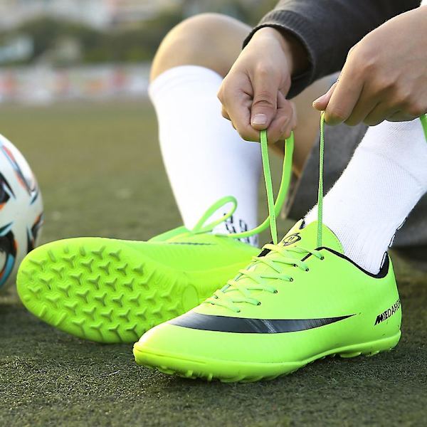 Fotballsko for menn, høye ankler, fotballsko for voksne, gress trening sportssko sneakers 3Ba888 Green 32