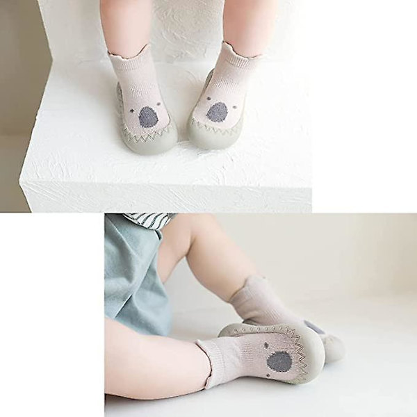Baby Sock Shoes Halkfria Söta Cartoon Mjuka Stickade Baby Golvskor Småbarnsskor För Flickor Pojkar Pink 18 24months