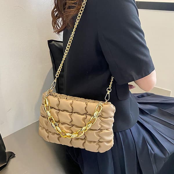 Konstgjorda läderväskor, axelväskor. Mode Casual Pendlar Handväskor khaki